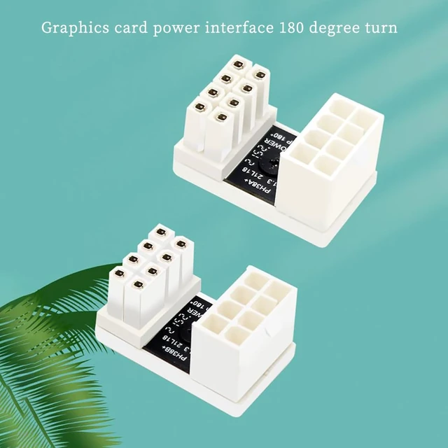 Alt view image 4 of 7 - Graphics Card 180 Degree 8P Power Adapter GPU Female to Male 8 Pin Connector Chassis Wire Organization Adapter for Desktop PC (1Piece PH38BW+)