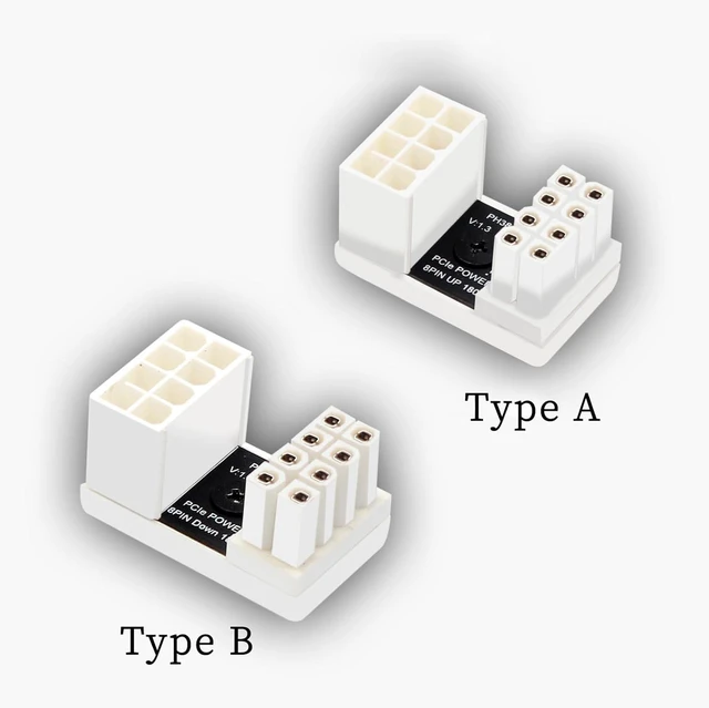 Alt view image 6 of 7 - Graphics Card 180 Degree 8P Power Adapter GPU Female to Male 8 Pin Connector Chassis Wire Organization Adapter for Desktop PC (1Piece PH38BW+)
