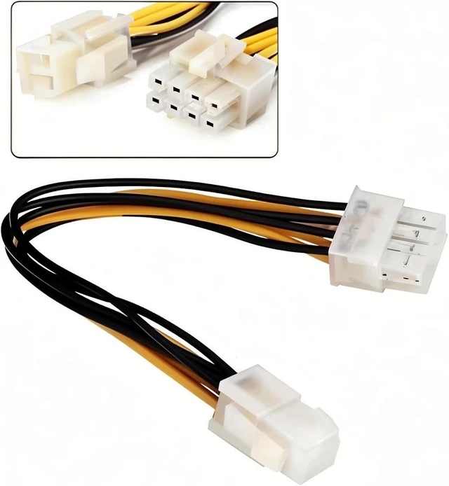 Alt view image 2 of 7 - 4pin to 8pin Power Cord CPU Power Adapter 20cm for Desktop Computer (5Pcs 4pin to 8pin)