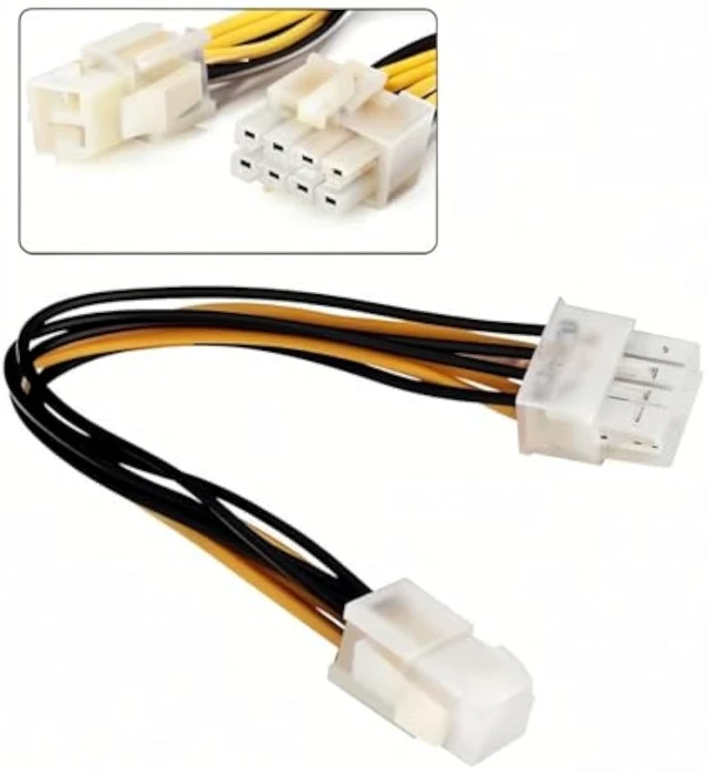 Alt view image 7 of 7 - 4pin to 8pin Power Cord CPU Power Adapter 20cm for Desktop Computer (5Pcs 4pin to 8pin)