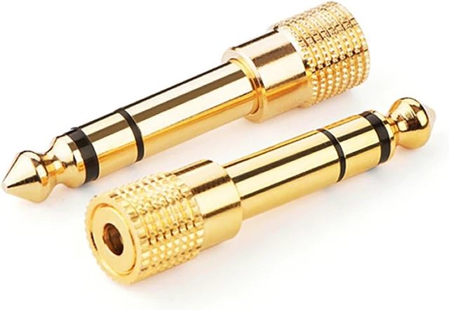 Alt view image 2 of 7 - 6.5mm to 3.5mm Audio Connector 1/4 to 1/8 Headphone Adapter for Microphone MIC Amplifier Adapter Gold-Plated (5Pcs 6.5 Male to 3.5 Female)