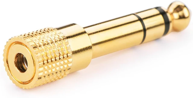 Alt view image 3 of 7 - 6.5mm to 3.5mm Audio Connector 1/4 to 1/8 Headphone Adapter for Microphone MIC Amplifier Adapter Gold-Plated (5Pcs 6.5 Male to 3.5 Female)