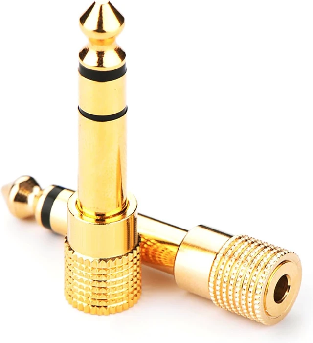 Alt view image 4 of 7 - 6.5mm to 3.5mm Audio Connector 1/4 to 1/8 Headphone Adapter for Microphone MIC Amplifier Adapter Gold-Plated (5Pcs 6.5 Male to 3.5 Female)