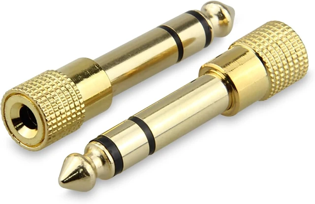 Alt view image 5 of 7 - 6.5mm to 3.5mm Audio Connector 1/4 to 1/8 Headphone Adapter for Microphone MIC Amplifier Adapter Gold-Plated (5Pcs 6.5 Male to 3.5 Female)