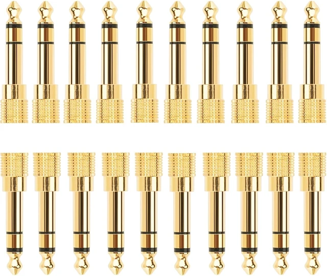 Alt view image 6 of 7 - 6.5mm to 3.5mm Audio Connector 1/4 to 1/8 Headphone Adapter for Microphone MIC Amplifier Adapter Gold-Plated (5Pcs 6.5 Male to 3.5 Female)