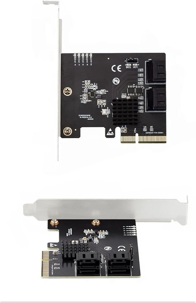 Alt view image 7 of 7 - PCIe X4 to 4-Port SATA 6Gbps RAID Controller Card, 9236 Chip SATA3.0 Expansion Adapter Supports RAID 0/1/10 4 SATA III Hard Drive PCI Express Card