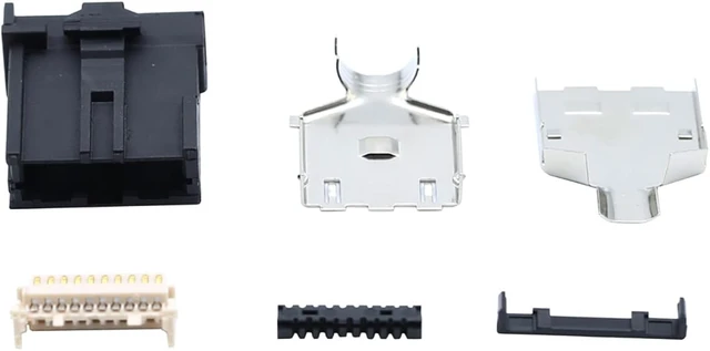 Alt view image 6 of 7 - E Type 19Pin Male Solder Connector Compatible with HDMI 6-Pack High-Performance Car, PC, Industrial, and Communication Equipment Connector Black ABS Molded Structure