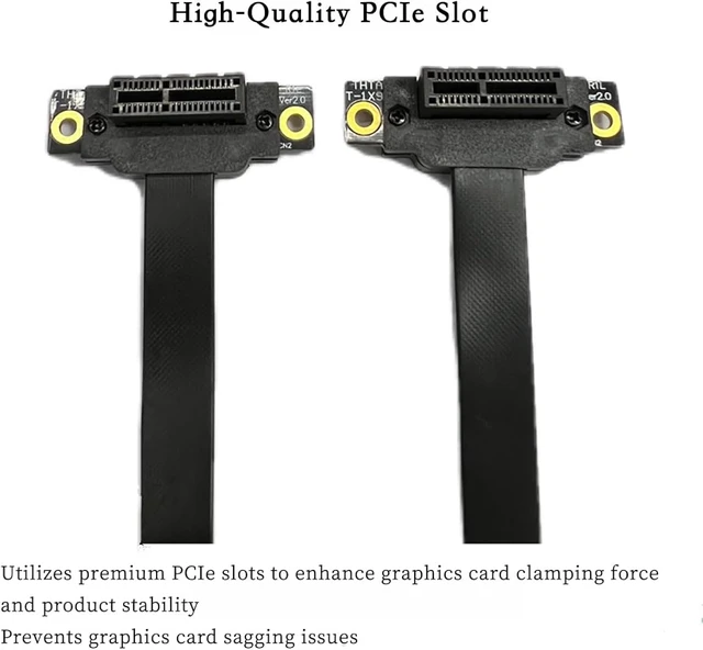 Alt view image 5 of 7 - PCIe 3.0 x1 Riser Extension Cable 90 Degree Reverse PCIe x1 to x1 Adapter with Gold-Plated Connector, Flexible PE Cable for GPU, Sound Card, Network Card (50cm)