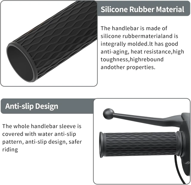Alt view image 5 of 7 - Heated Motorcycle Handlebar Grips 12V Silicone Wrap with Smart Switch 5-Level Adjustable Temperature, Memory Function, Waterproof, Anti-Slip Hand Warmers for All 12V Motorbikes