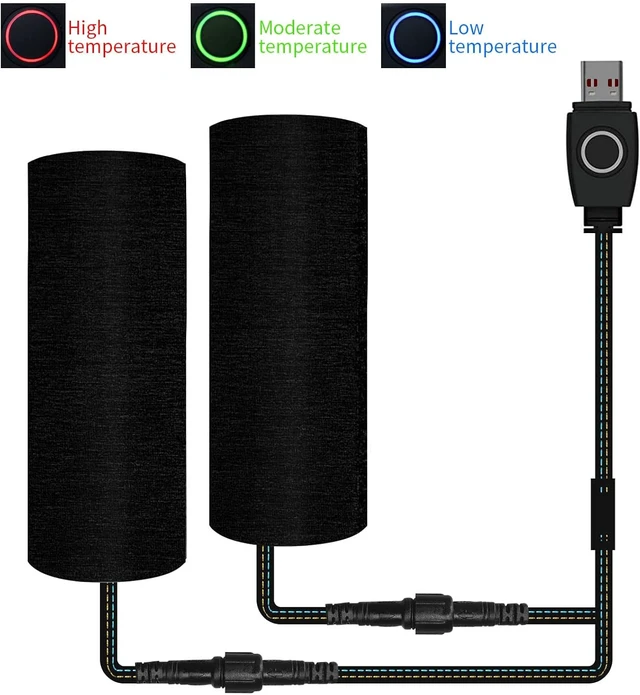 Alt view image 7 of 7 - USB Heated Motorcycle Handlebar Grips 5V with 3-Level Temperature Control Aramid Fiber Hand Warmers with Waterproof Switch, Mount, Compatible with Motorbikes, Scooters, ATVs