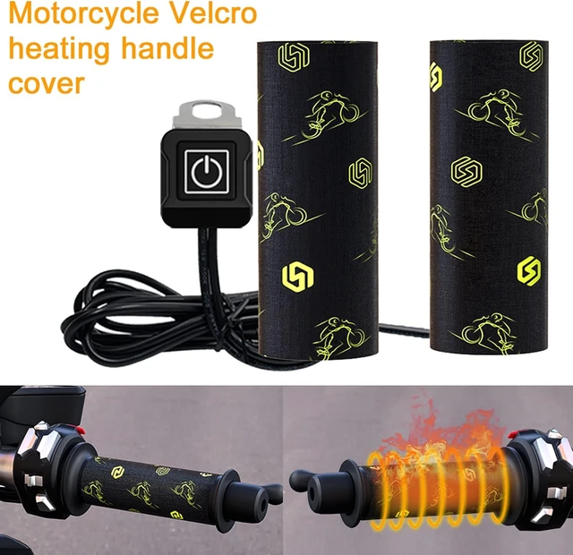 Alt view image 4 of 7 - Heated Motorcycle Handlebar Grips 12V with Smart Temperature Control 3-Level Adjustable Aramid Fiber Hand Warmers with Mount, IP67 Waterproof, Anti-Slip Pattern Design for All 12V Motorbikes