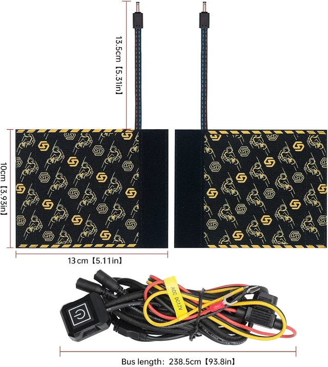 Alt view image 2 of 7 - Heated Motorcycle Handlebar Grips 12V with 5+1 Level Temperature Control and Memory Aramid Fiber Hand Warmers with Mount, Acc Connection, IP67 Waterproof, Easy Install for All 12V Motorbikes