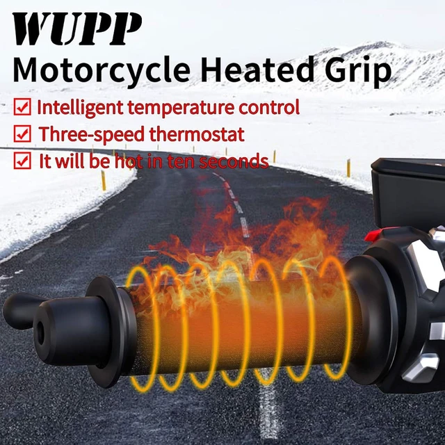 Alt view image 2 of 7 - Heated Motorcycle Handlebar Grips 12V with Smart Temperature Control 3-Level Adjustable Aramid Fiber Hand Warmers with Mount, IP67 Waterproof, Easy Installation for All 12V Motorbikes