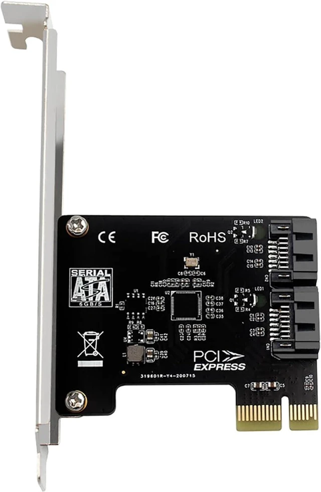 Main image of PH52A PCIE x1 to 2Port SATA3.0 Expansion Card 6Gps Support Soft RAID for Desktop Compatible with Wins10 Linux