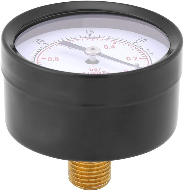 Alt view image 7 of 7 - Mini Vacuum Pressure Gauge, 1/4" BSPT Thread, 0~-30inHg/0~-1bar Range, Scale Vacuum Gauge for Water, Oil, Air