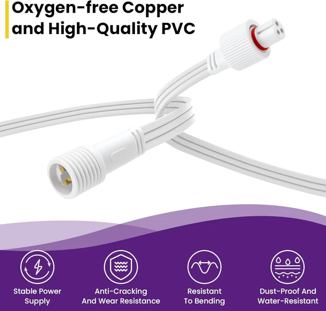 Alt view image 3 of 7 - 2Pcs Y-Splitter Extension Cable for Govee Permanent Outdoor Lights