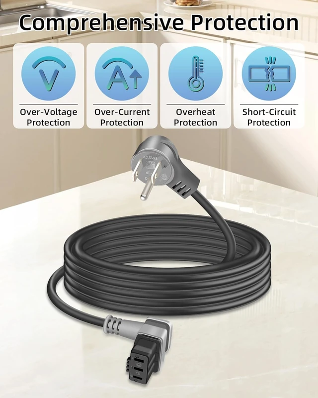Alt view image 6 of 7 - GELRHONR Dishwashers Power Cord, 5.9FT 18AWG Replacement Dishwasher Plug Power Cord for 300/500/800 Series, SMZPC002UC, Work with 00752018 Junction Box