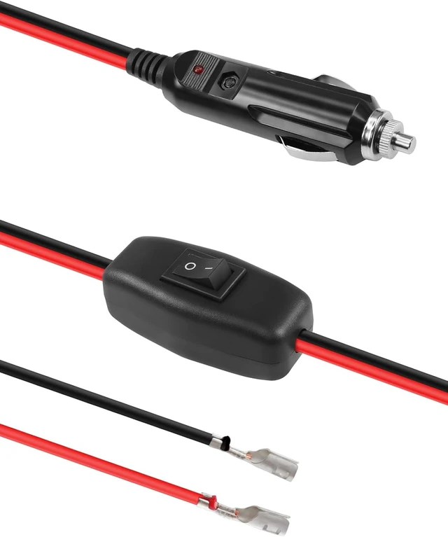 Alt view image 5 of 7 - GELRHONR 12V Cigarette Lighter Male Plug with Leads & LED Light, Replacement Cigarette Lighter Male Plug to Bullet Female Terminal Extension Cable with Switch Button,15A Fuse (2M)
