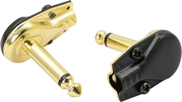 Alt view image 5 of 7 - GELRHONR 6.35mm 1/4 inch 90 Degree Pancake Style Plug Connector,Gold Plated Right Angle TS Mono Solder Speaker for Guitar,Instrument, Speaker/Microphone/Patch Cables-2PCS