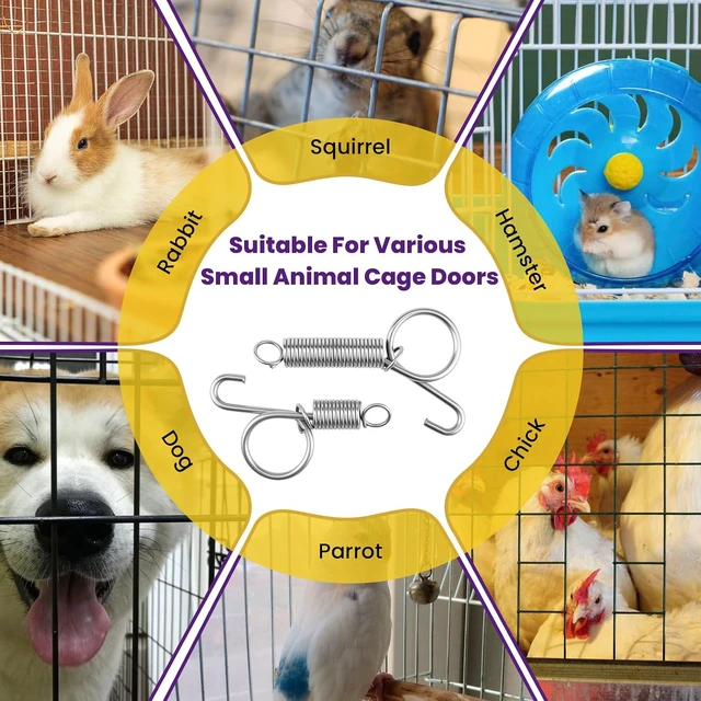 Alt view image 7 of 7 - 20Pcs Pet Cage Door Spring Latches, Small & Large Sizes