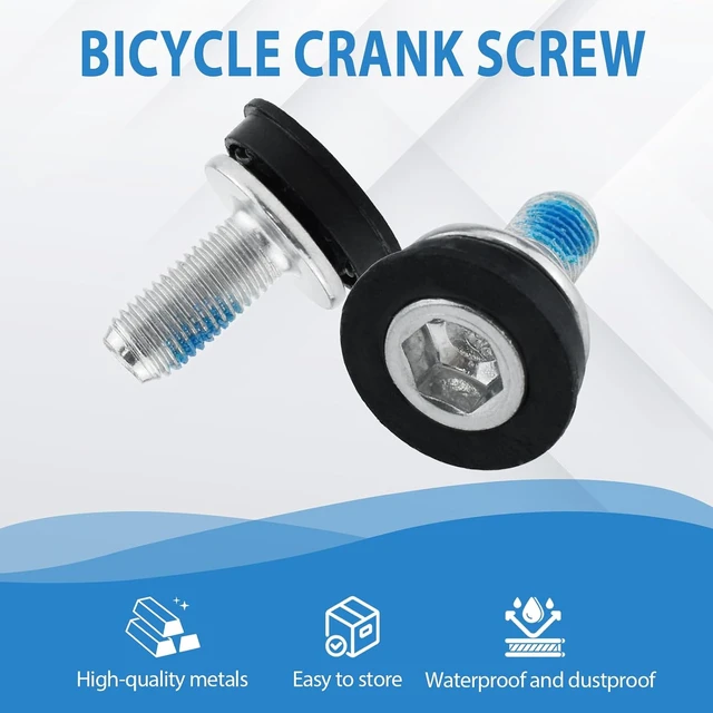 Alt view image 3 of 7 - Bike Hex Crank Arm Fixing Bolts with Caps, 8mm Screw