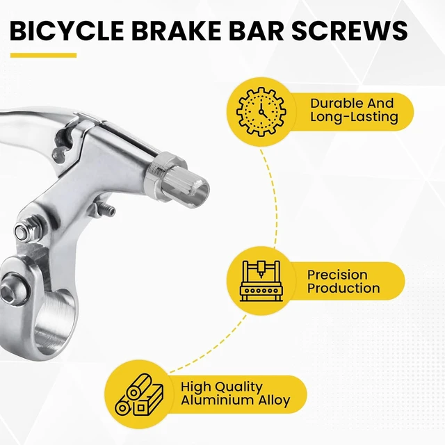 Alt view image 3 of 7 - M7 Bike Brake Cable Handle Lever Adjusting Screw, 4Pcs Silver & Black