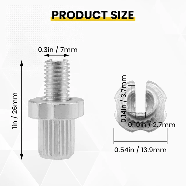 Alt view image 2 of 7 - M7 Bike Brake Cable Handle Lever Adjusting Screw, 4Pcs Silver & Black