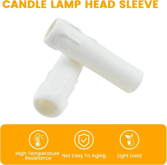 Alt view image 3 of 7 - 4 Inch Tall Drip Candle Socket Covers for Candelabra Base, 12Pcs