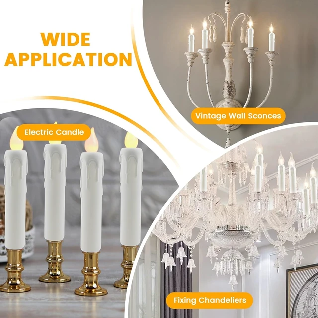 Alt view image 7 of 7 - 4 Inch Tall Drip Candle Socket Covers for Candelabra Base, 12Pcs
