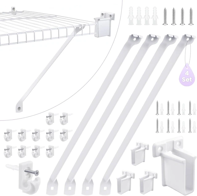 Main image of 20Pcs 12 Inch Wire Shelf Brackets Kit, for Laundry Closet Shelves