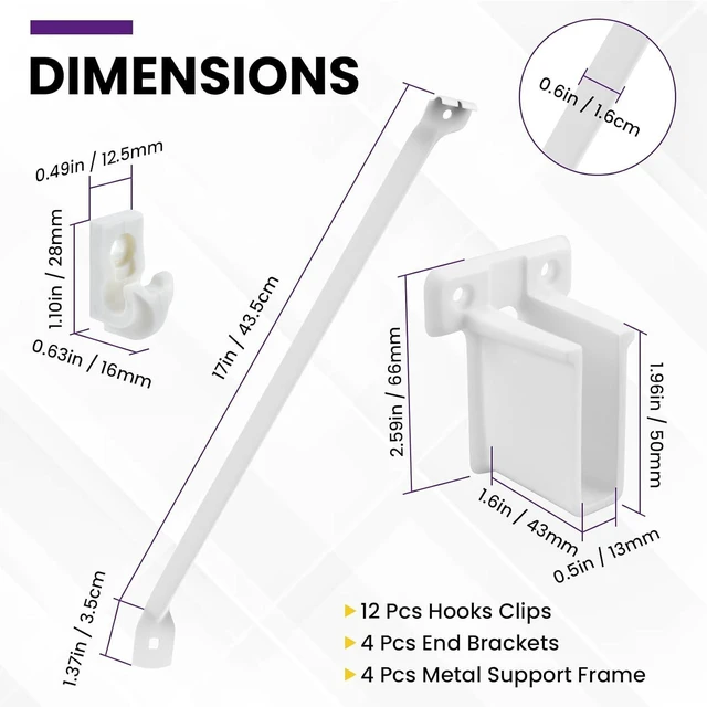 Alt view image 2 of 7 - 20Pcs 12 Inch Wire Shelf Brackets Kit, for Laundry Closet Shelves
