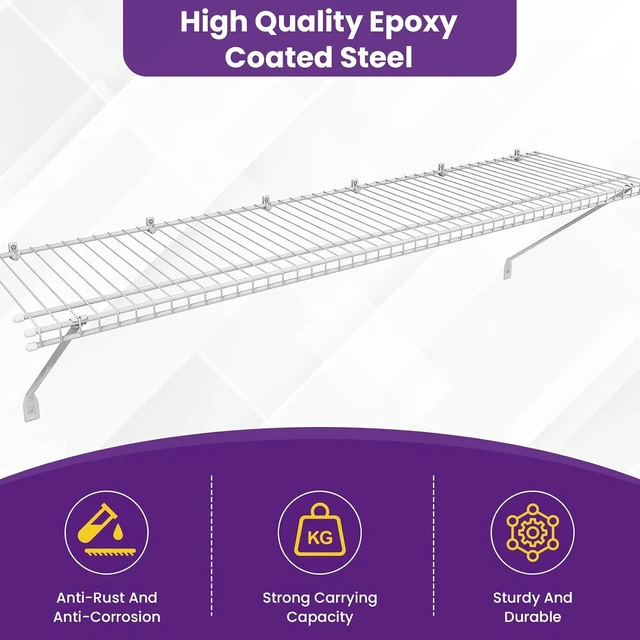 Alt view image 3 of 7 - 20Pcs 12 Inch Wire Shelf Brackets Kit, for Laundry Closet Shelves