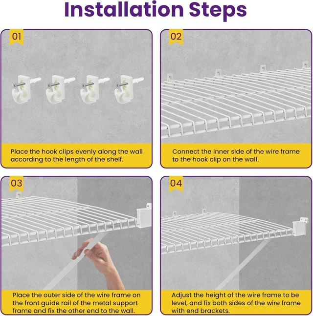 Alt view image 6 of 7 - 20Pcs 12 Inch Wire Shelf Brackets Kit, for Laundry Closet Shelves