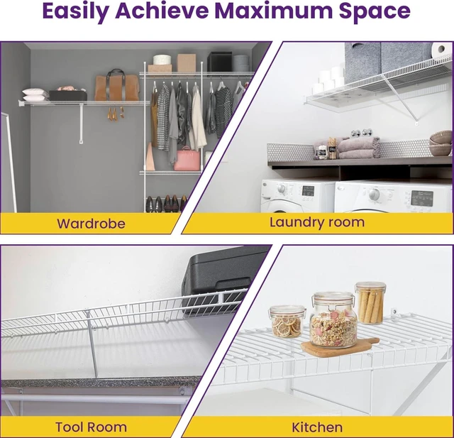 Alt view image 7 of 7 - 20Pcs 12 Inch Wire Shelf Brackets Kit, for Laundry Closet Shelves