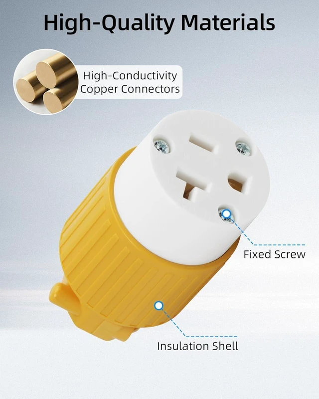 Alt view image 4 of 7 - GELRHONR 2Pack ETL Listed 2-in-1 NEMA 5-15R/20R Female Connector, 125V 20A Extension Cord Replacement Ends, Straight Blade, 2-Pole 3-Wire Grounding (2 * 5-15/20R Connector)