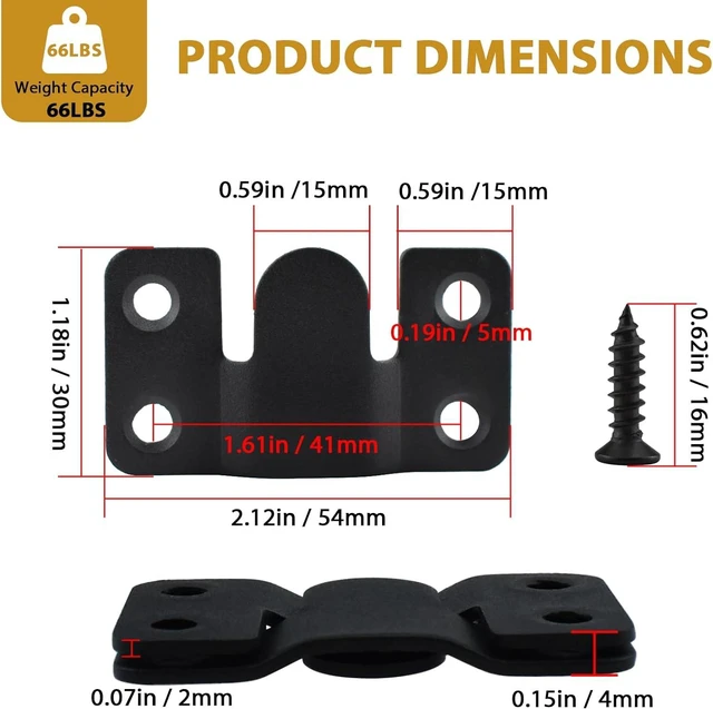 Alt view image 2 of 7 - 8Pcs Flush Mount Bracket, Stainless Steel Interlocking Hanging Hooks