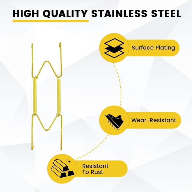 Alt view image 3 of 7 - 9 Pcs Plate Hangers for The Wall, 6/8/10 Inch Stainless Steel Gold