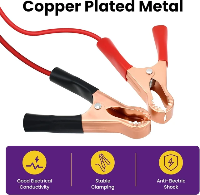 Alt view image 3 of 7 - 8Pcs Insulated Alligator Clips, 50A & 100A Battery Jumper Cable Clamp