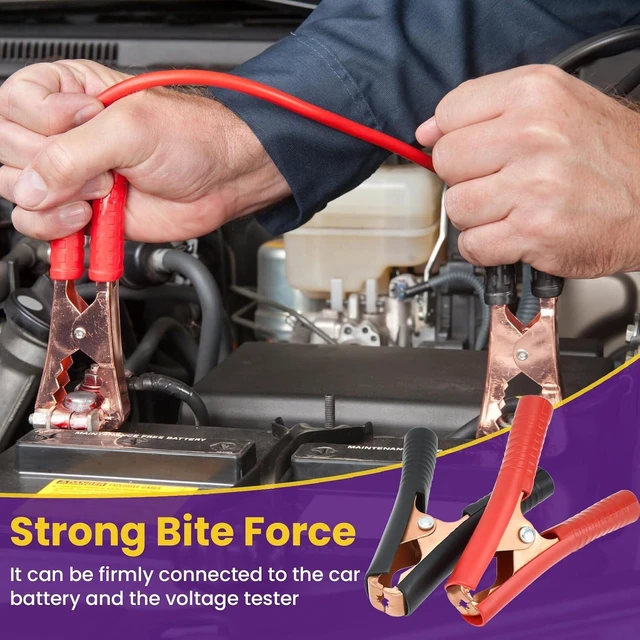Alt view image 6 of 7 - 8Pcs Insulated Alligator Clips, 50A & 100A Battery Jumper Cable Clamp
