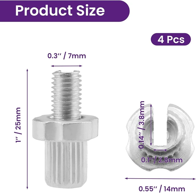 Alt view image 2 of 7 - 4Pcs M7 Bicycle Brake Lever Adjuster Screws, Black/Silver