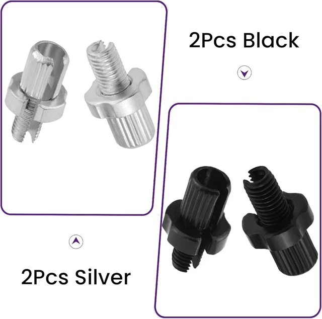 Alt view image 4 of 7 - 4Pcs M7 Bicycle Brake Lever Adjuster Screws, Black/Silver
