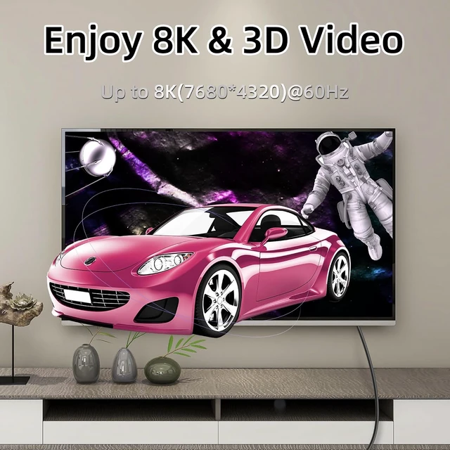 Alt view image 6 of 7 - GELRHONR 90 Degree Micro HDTV to HDTV Cable, 48Gbps Ultra High Speed Support 8K@60Hz, 4K@120Hz,for GoPro, Digital Cameras (1M Right Angle Micro)