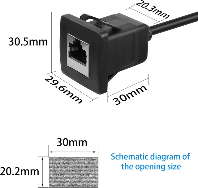 Alt view image 7 of 7 - GELRHONR Up Angle CAT5e/5 Ethernet Cable, 90 Degree RJ45 Male to Female Panel Mount CAT5 Shielded Network LAN Extender Cord for Desk, Wall, Chassis Panel Black-Up-1M