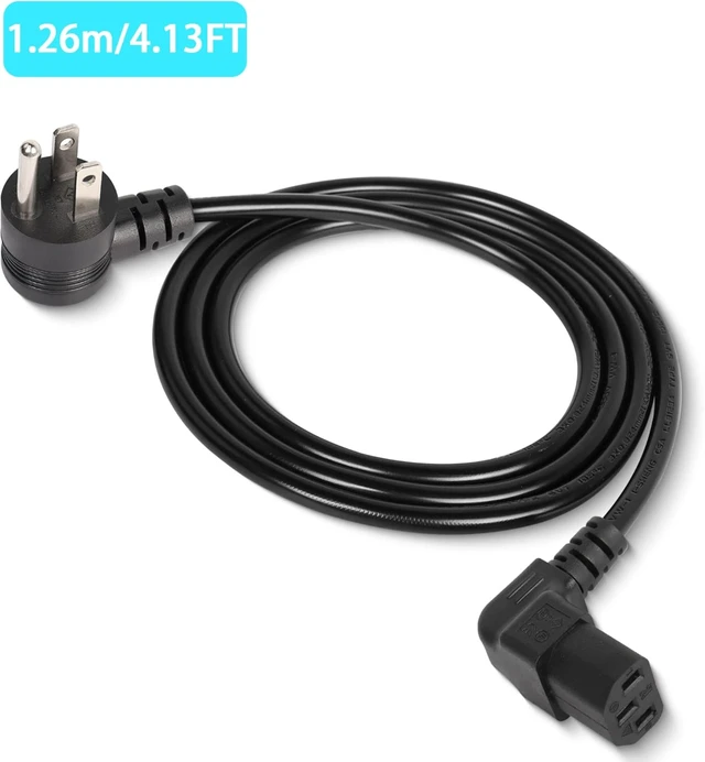 Alt view image 2 of 7 - GELRHONR 90 Degrees 3 Prong AC to IEC320 C13 Power Cord,10A 125V Up Angle NEMA 5-15P to C13 Universal Power Cable for Notebook Computers, TV, Monitors-4.9Ft (Black-Down C13)