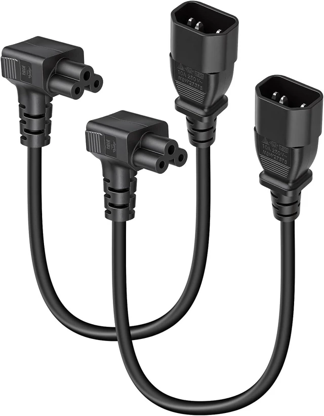 Main image of GELRHONR C14 to C5 Power Cord 90 Degree Down Angle IEC 320 Adapter Cable