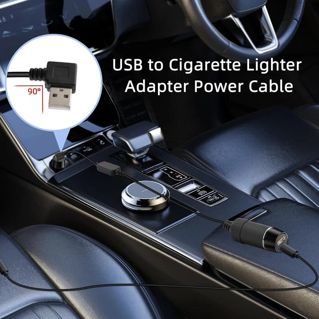 Alt view image 3 of 7 - GELRHONR Right Angle USB to Cigarette Lighter Adapter, 5V USB A Plug to 12V Cigarette Lighter Socket Female Converter Adapter Cord for GPS, Dash cam, Electronic Dog (120cm)