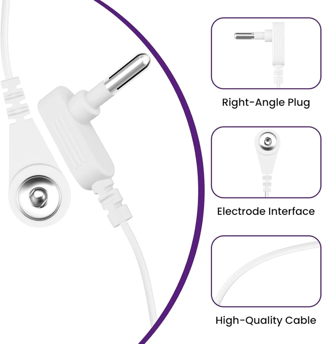 Alt view image 4 of 7 - 2 Pcs White Grounding Cords, 15Ft Grounding Wires Replacement Cable