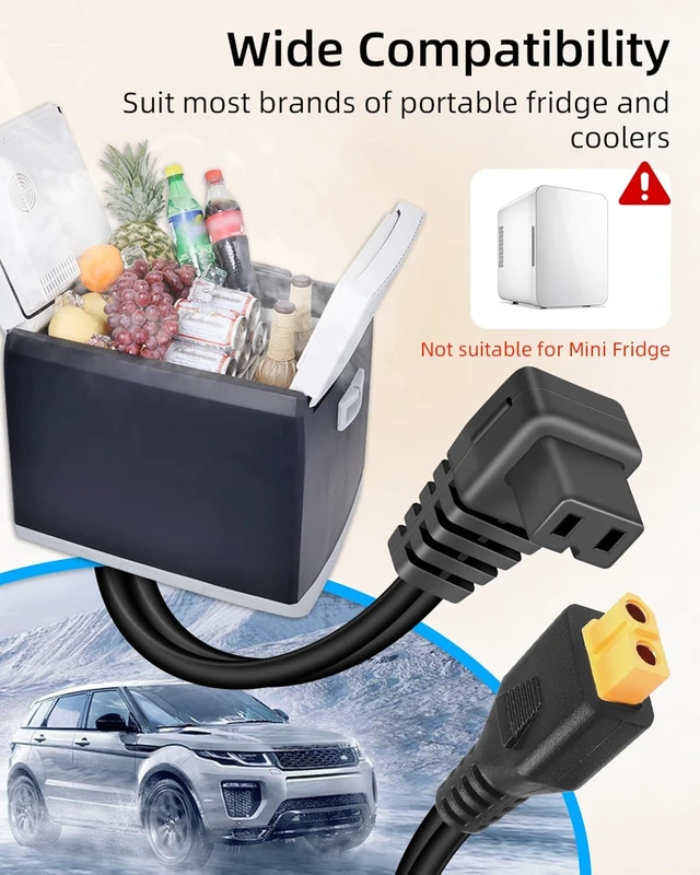 Alt view image 2 of 7 - GELRHONR XT60 Female to 12V Car Refrigerator DC Power Cable, 14AWG Heavy Duty 12 Volt Cooler Cord for Fridge Freezer, Compressor Cooler and More (10FT)