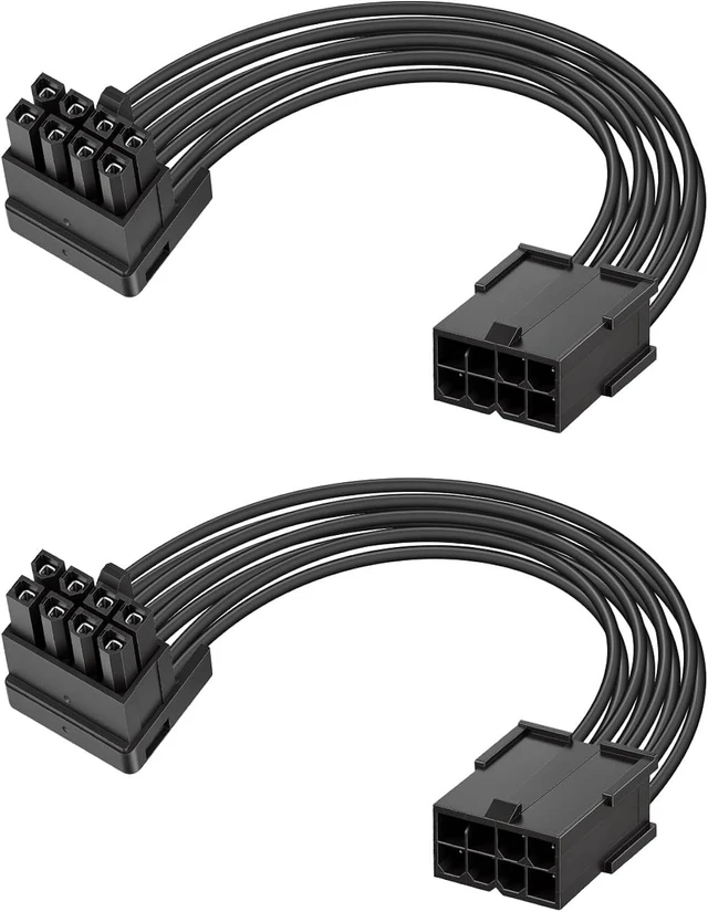 Main image of GELRHONR 18AWG PCIe 8 Pin 90 Down Degree Extension Cable, 15cm,2PCS