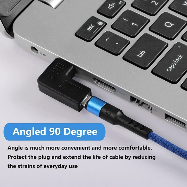 Alt view image 2 of 7 - GELRHONR Right Angle USB C to Micro USB Adapter, 90 Degree Type C Male to Micro 5pin USB Female Charging and Data Transfer Connector Converter Adapter - 2 Pcs/Black